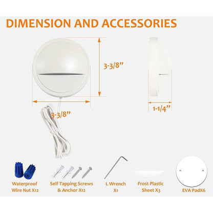 DLAC02 6-Pack 3CCT 3W Low Voltage LED Outdoor Half Moon Deck Lights Package, 12V-24V LED Step Patio Landscape Lights - Tampa soil911.com