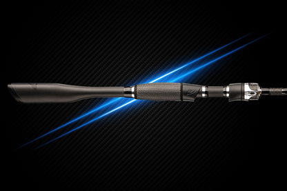 Denali DLE Series fishing rod handle with textured grip and chrome reel seat on Tampa Home & Garden Store