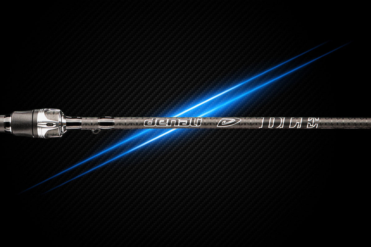 Denali DLE Series fishing rod with carbon fiber blank and silver reel seat on Tampa Home & Garden Store