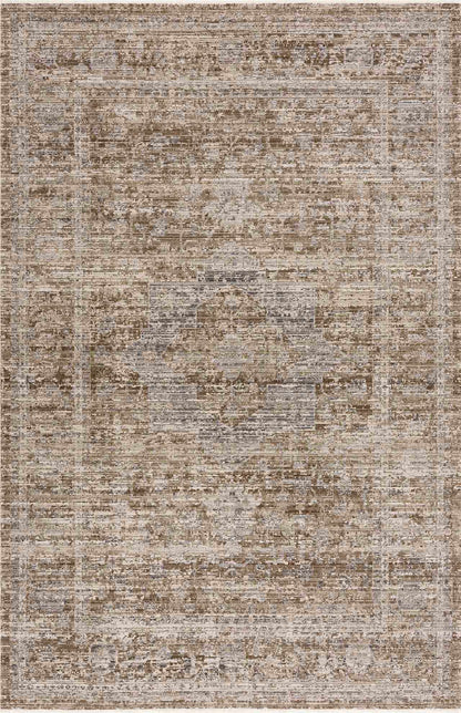 Aistys Washable Outdoor Area Rug distressed beige-brown pattern outdoor use Boutique Rugs on Tampa Home & Garden Store