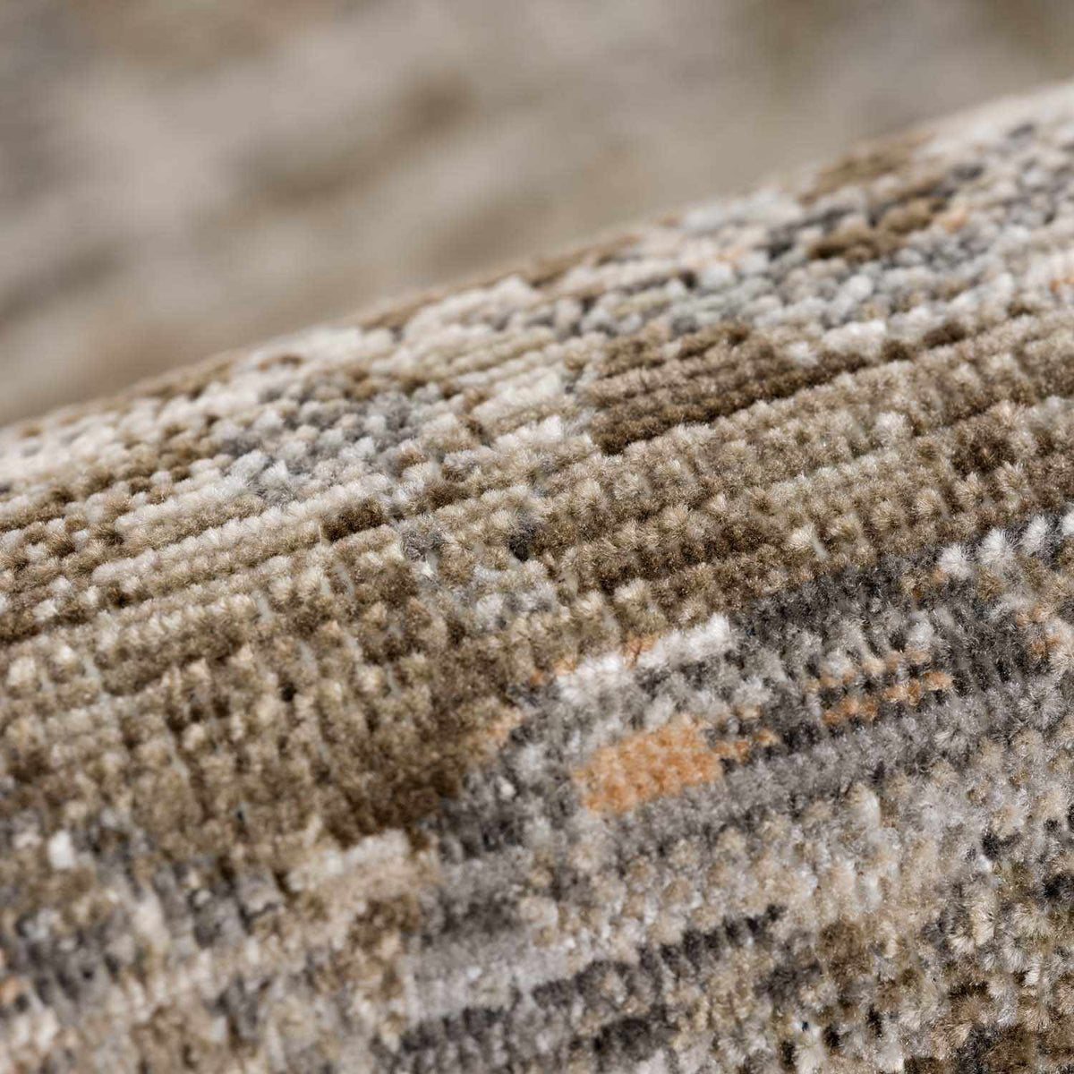 Aistys Washable Outdoor Area Rug close-up of brown beige cream loop pile by Boutique Rugs on Tampa Home & Garden Store