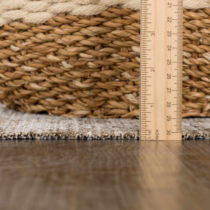 Aistys Washable Outdoor Area Rug Boutique Rugs natural braided jute with fringe clearance on Tampa Home & Garden Store