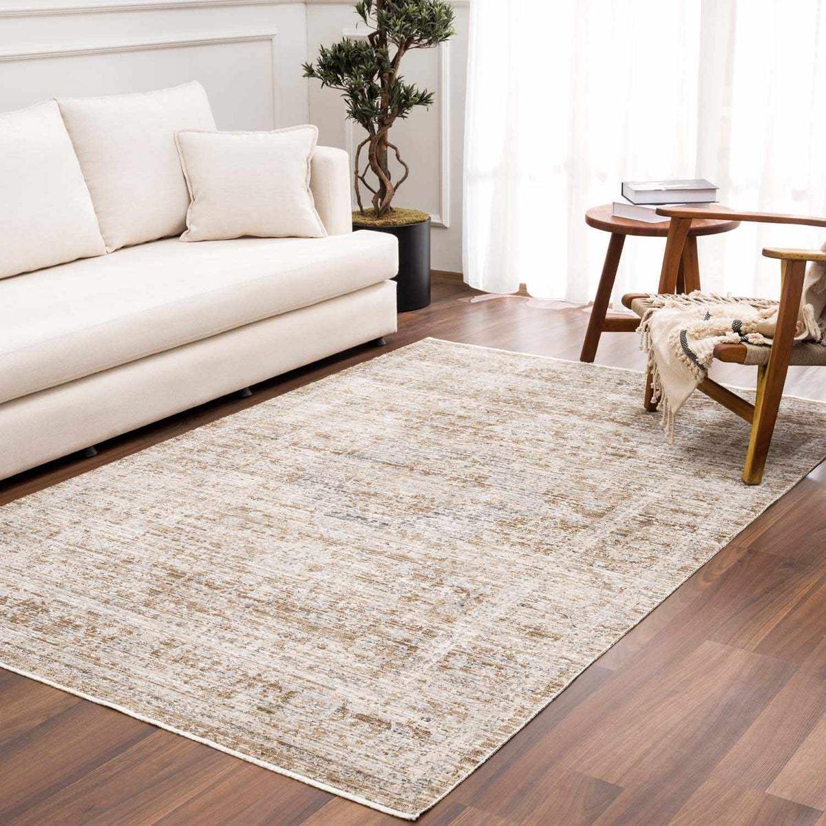 Aistys washable outdoor area rug beige pattern Boutique Rugs on Tampa Home & Garden Store