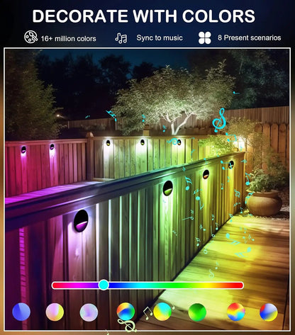 DLRA03 6 Pack 3W RGBCW Color Changing 2700K-6500K Round Waterproof LED Stairs Half Moon Deck Light Fixture - Tampa soil911.com