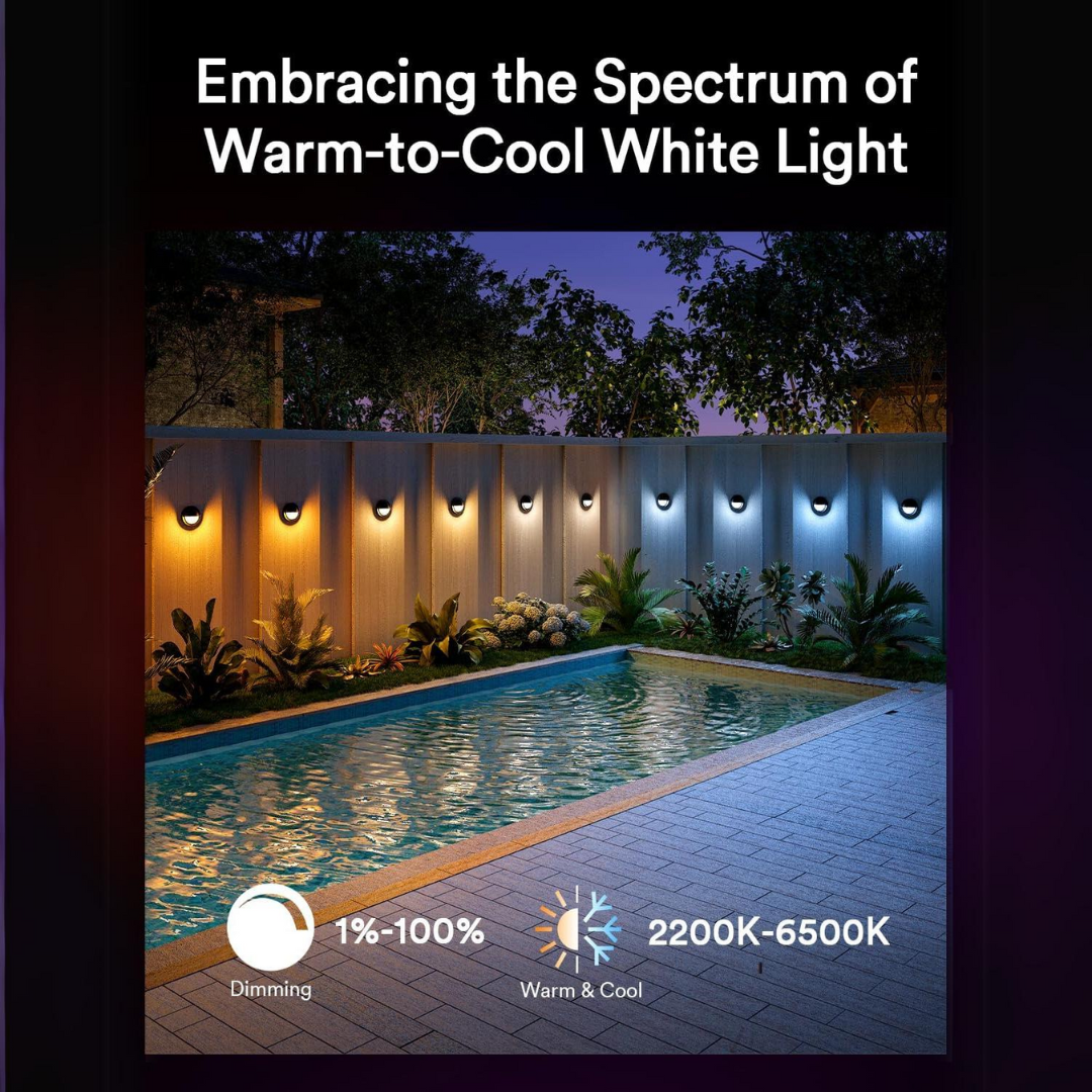 DLRA04 6 Pack 2.5W RGBCW Color Changing 2200K-6500K Round Waterproof LED Stairs, Fence, Deck Light Fixture - Tampa soil911.com