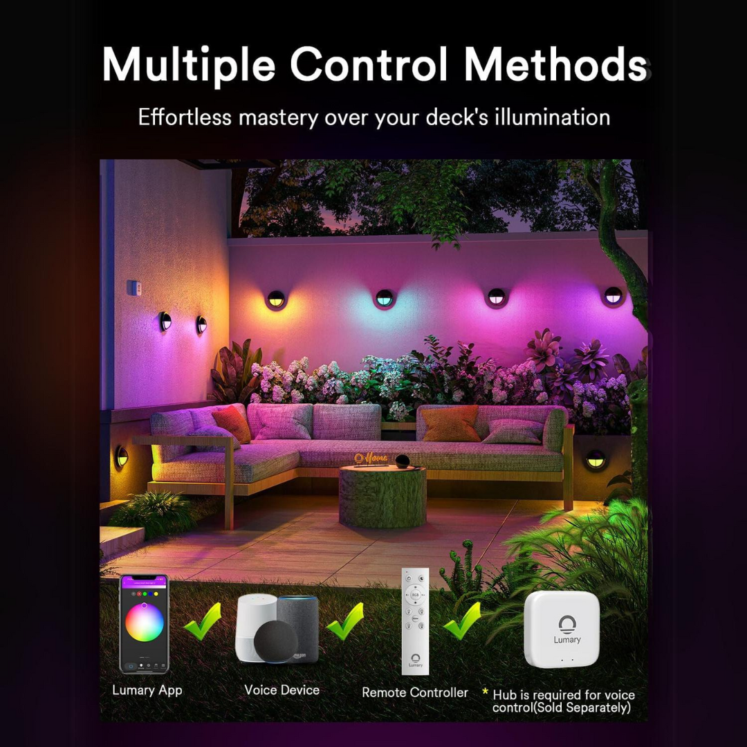 DLRA04 6 Pack 2.5W RGBCW Color Changing 2200K-6500K Round Waterproof LED Stairs, Fence, Deck Light Fixture - Tampa soil911.com