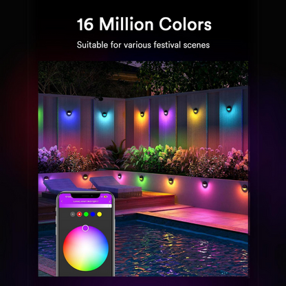 DLRA04 6 Pack 2.5W RGBCW Color Changing 2200K-6500K Round Waterproof LED Stairs, Fence, Deck Light Fixture - Tampa soil911.com