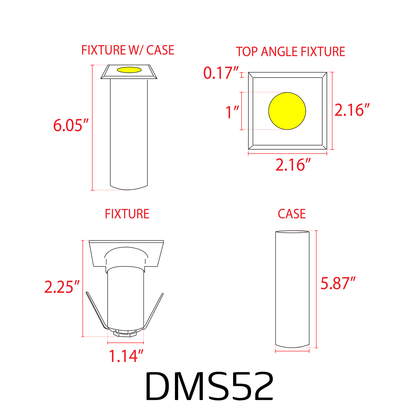 DMS52 3W COB LED Square Top Stainless Steel Waterproof In-Ground Landscape Well Light