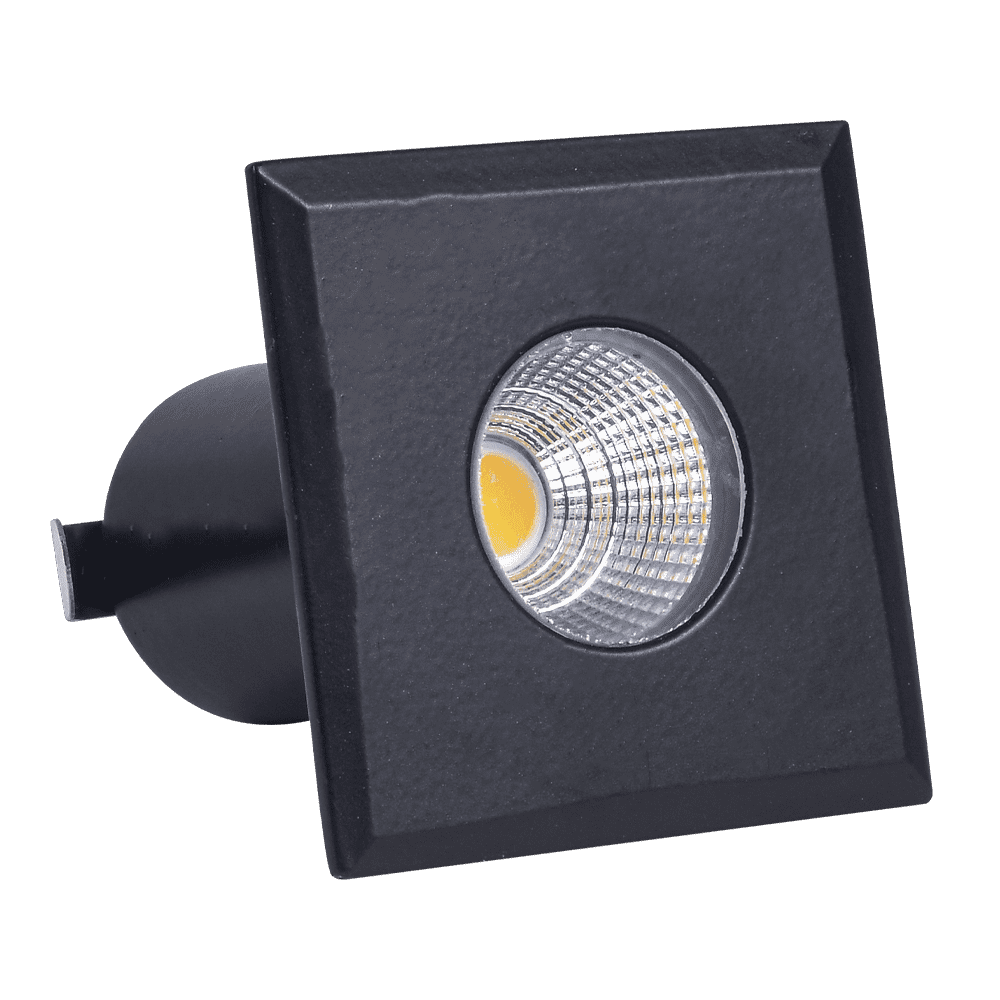 Foco empotrable para exteriores de acero inoxidable con LED COB DMS52 de 3 W, resistente al agua y con parte superior cuadrada