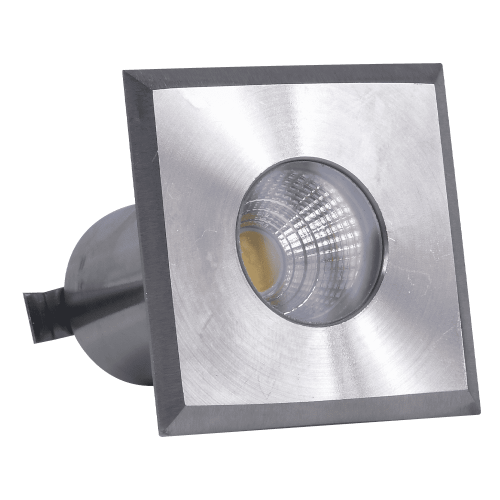 Foco empotrable para exteriores de acero inoxidable con LED COB DMS52 de 3 W, resistente al agua y con parte superior cuadrada