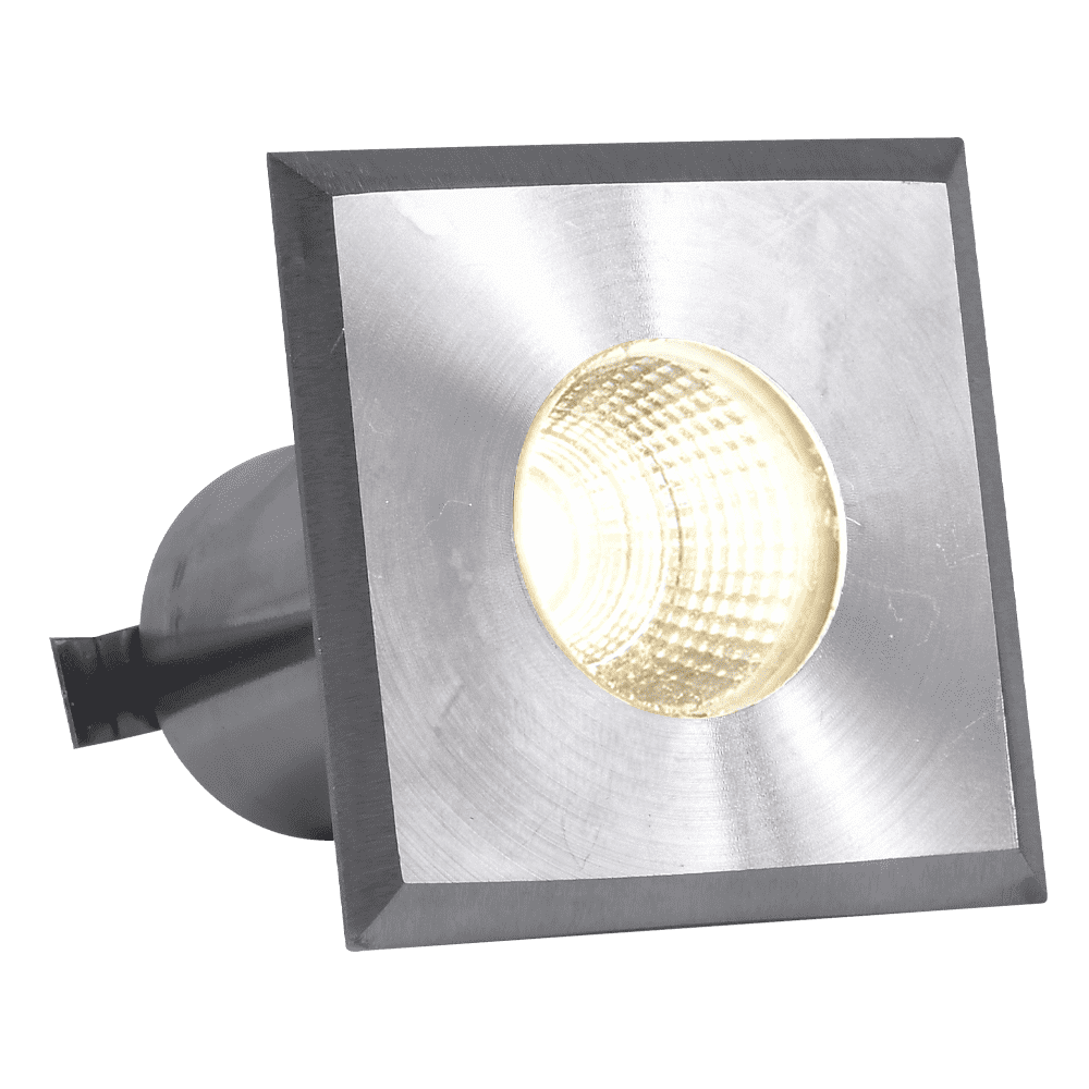 Foco empotrable para exteriores de acero inoxidable con LED COB DMS52 de 3 W, resistente al agua y con parte superior cuadrada