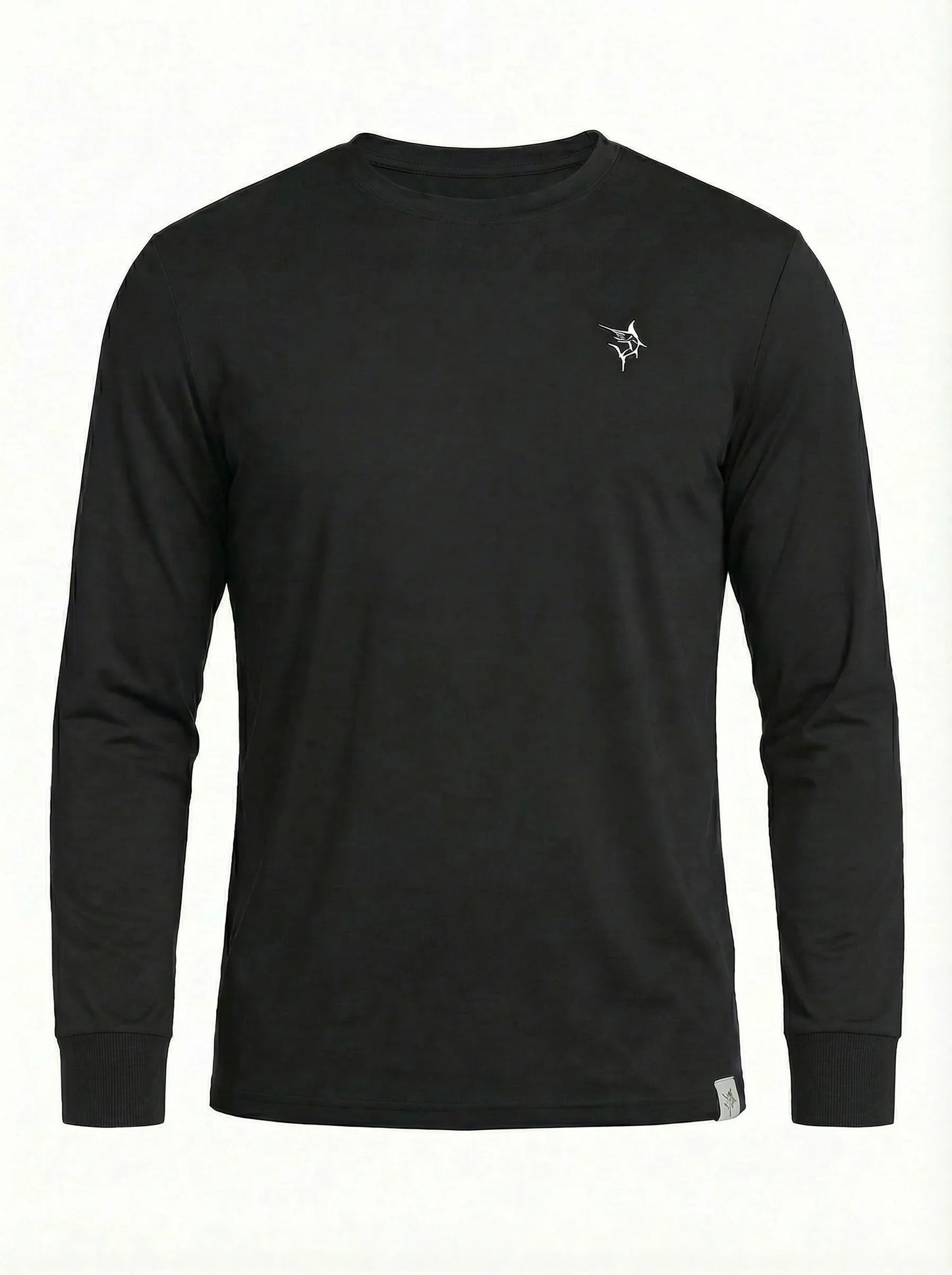 Dockside Long Sleeve black activewear top with chest logo on Tampa Home & Garden Store