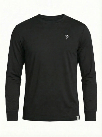 Dockside Long Sleeve black activewear top with chest logo on Tampa Home & Garden Store