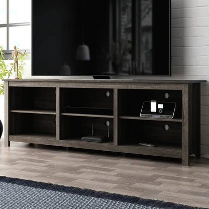 Mueble de TV de madera marrón oscuro de 70 pulgadas para televisores de hasta 78 pulgadas