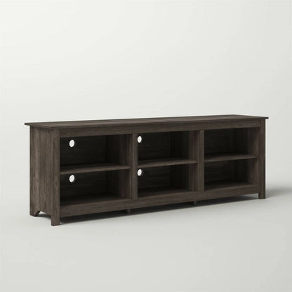 Mueble de TV de madera marrón oscuro de 70 pulgadas para televisores de hasta 78 pulgadas