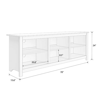 Mueble de TV de madera marrón oscuro de 70 pulgadas para televisores de hasta 78 pulgadas
