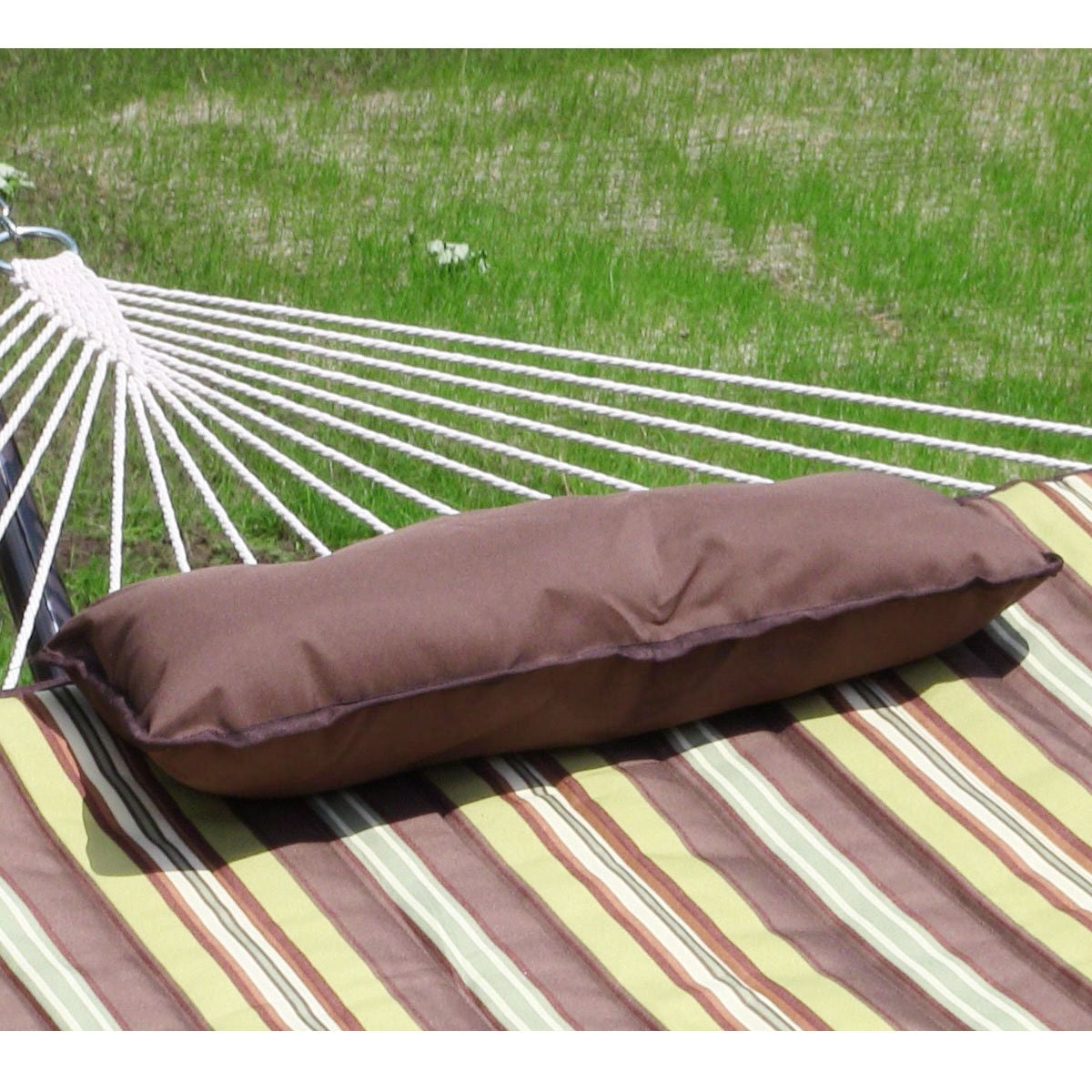Juego de hamaca de cuerda con soporte, almohadilla y almohada de 55 x 144 pulgadas - Rayas del desierto