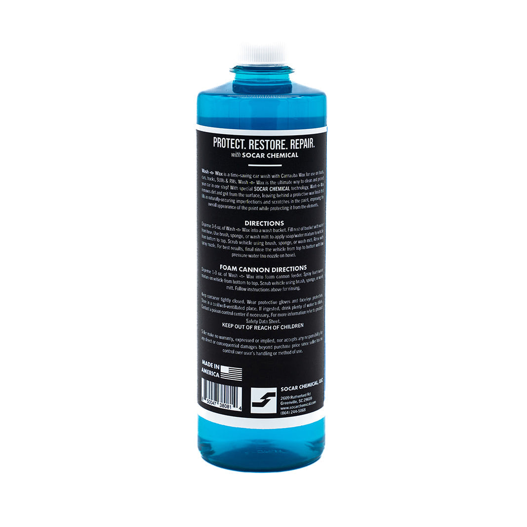 SOCAR Wash n Wax - Jabón para lavado de autos con pH neutro infundido con cera de carnauba