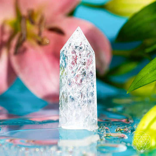 Limitless Manifestation Ice Quartz Point crystal decor Conscious Items clear quartz centerpiece on Tampa Home & Garden Store