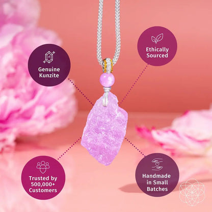 Rarer Than Diamonds Pink Kunzite Pendant Necklace Conscious Items, genuine Kunzite, ethically sourced on Tampa Home & Garden Store
