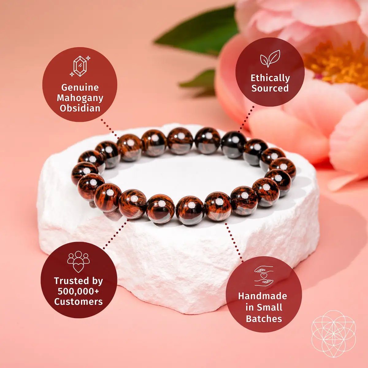 Bracelet The Self-Sabotage Breaker Mahogany Obsidian beads by Conscious Items on Tampa Home & Garden Store
