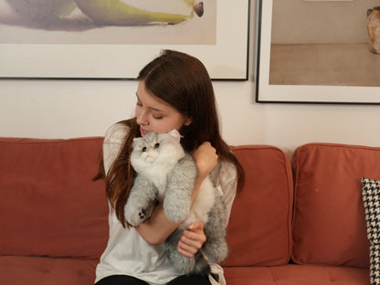 Soft and Lying Silver British Shorthair Plush