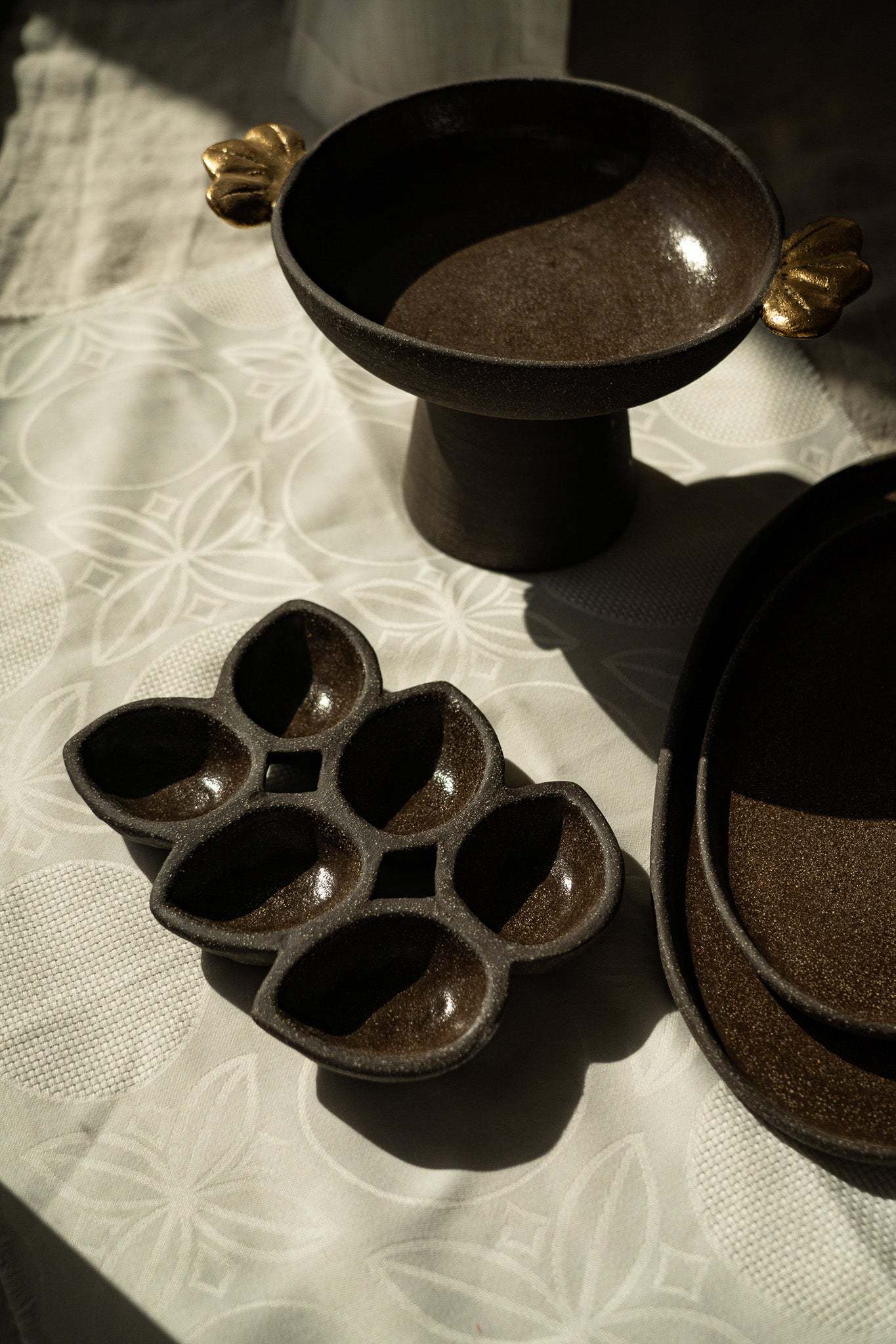 Handmade Stoneware Dish and Pumpernickel Glaze
