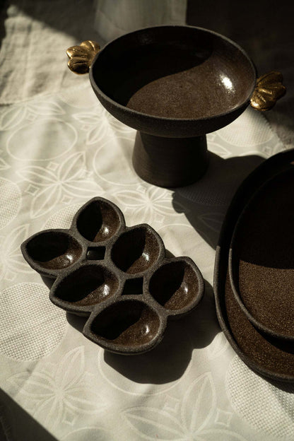 Handmade Stoneware Dish and Pumpernickel Glaze