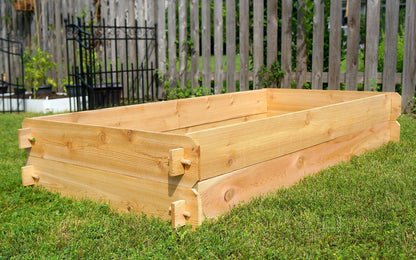 Timberlane Gardens raised garden bed kit double deep cedar, two 3x6 frames on lawn on Tampa Home & Garden Store