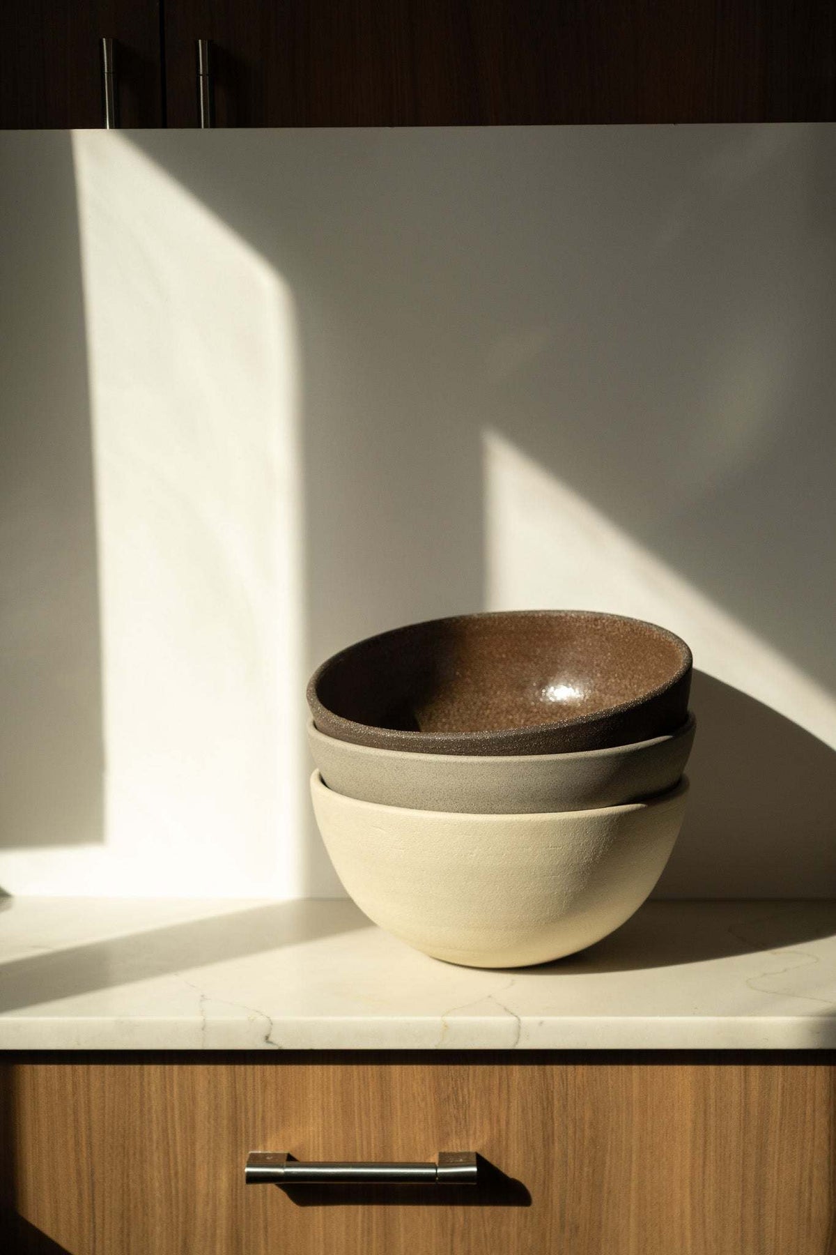 Stoneware large fruit bowl Pumpernickel with beige brown bowls by Creating Comfort on Tampa Home & Garden Store