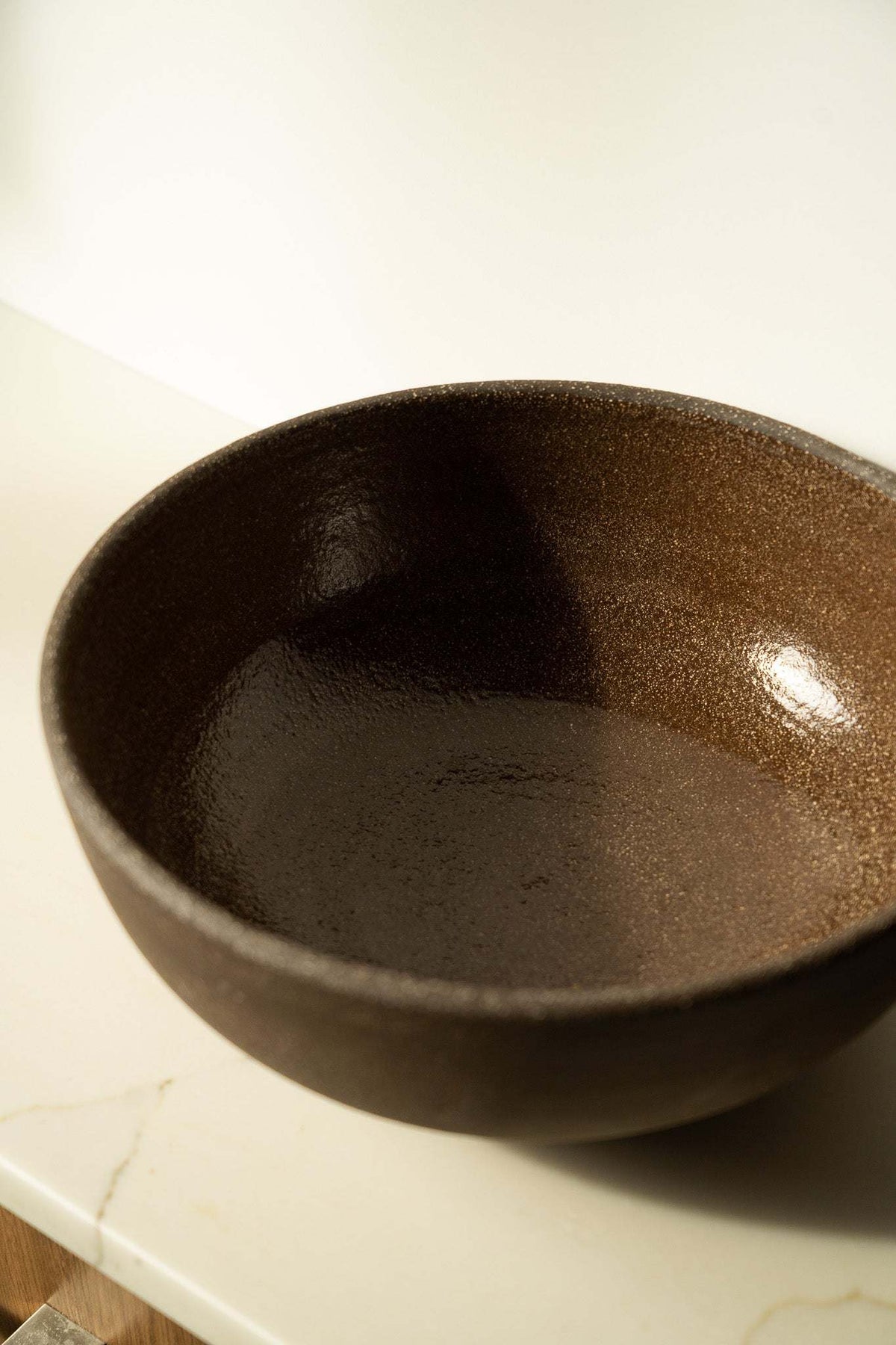 Stoneware large fruit bowl Pumpernickel in dark brown speckled glaze by Creating Comfort on Tampa Home & Garden Store
