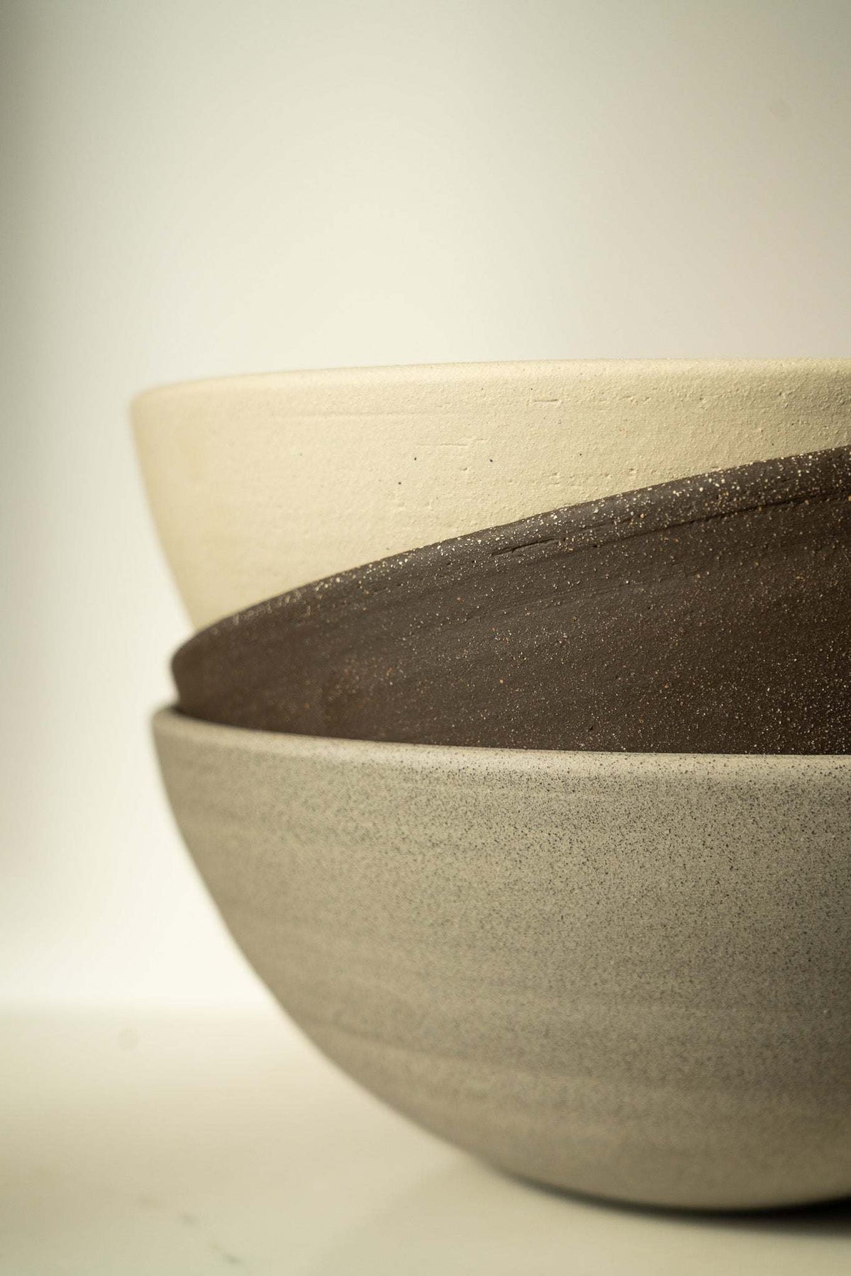 Stoneware large fruit bowl Pumpernickel by Creating Comfort, stacked serving bowls on Tampa Home & Garden Store