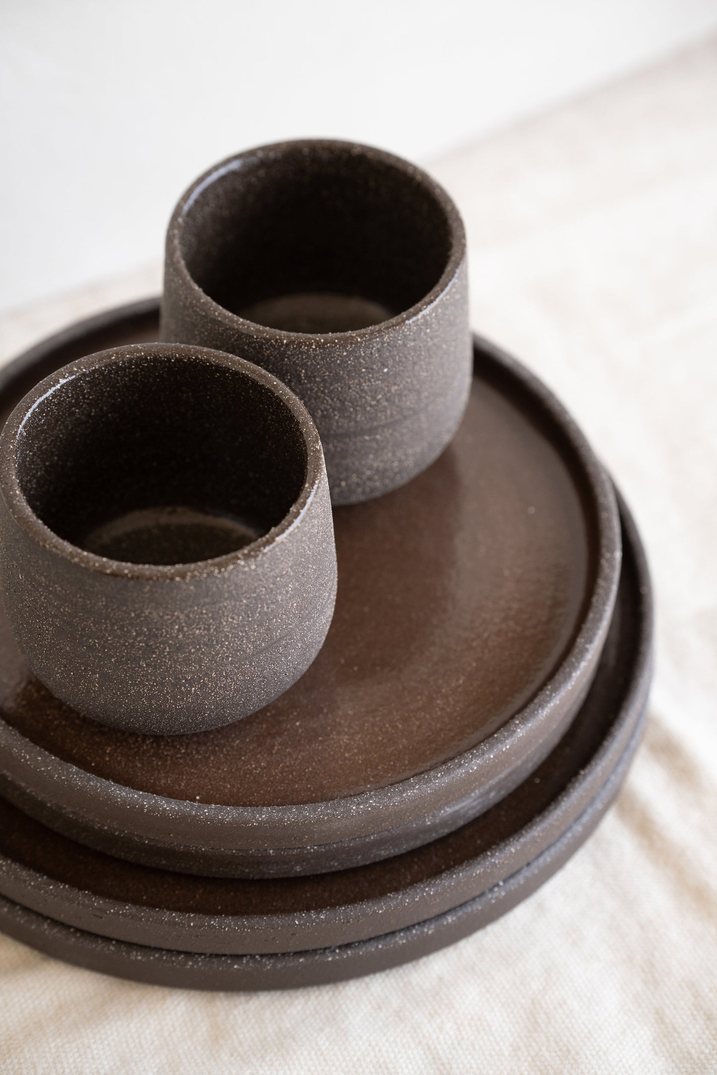 Handmade Stoneware Dinner Plate in Pumpernickel