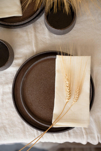 Handmade Stoneware Dinner Plate in Pumpernickel