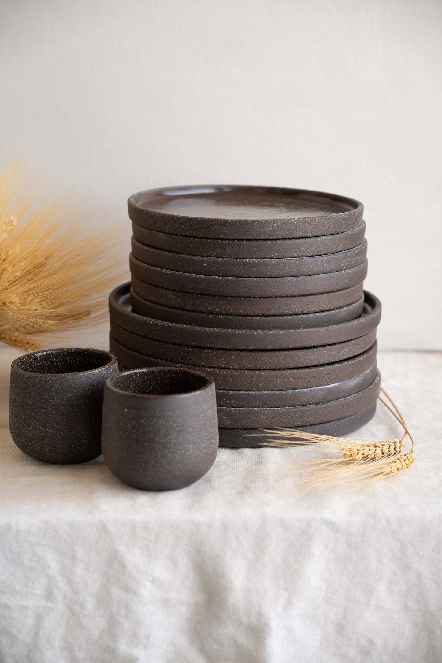 Handmade Stoneware Dinner Plate in Pumpernickel