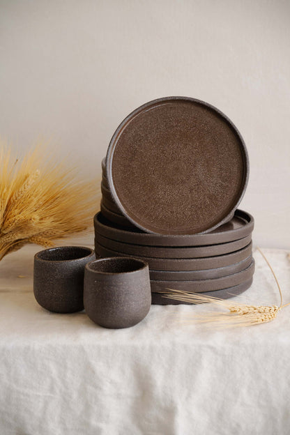 Handmade Stoneware Dinner Plate in Pumpernickel
