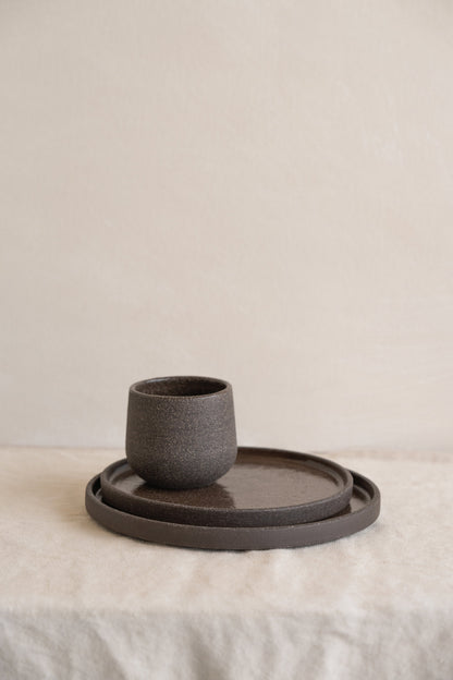 Handmade Stoneware Dinner Plate in Pumpernickel