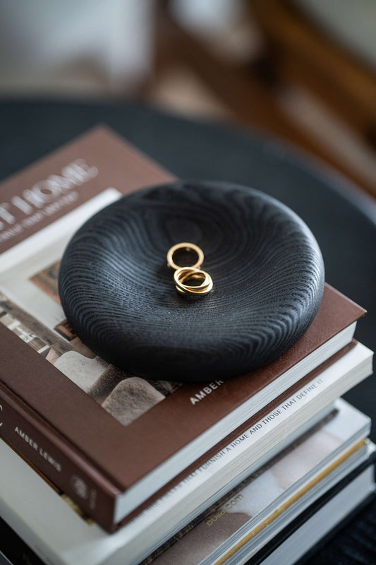 Hand Carved Wooden Jewelry Tray On A Vanity