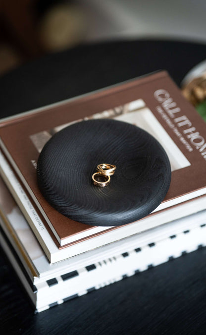 Hand Carved Wooden Jewelry Tray On A Vanity