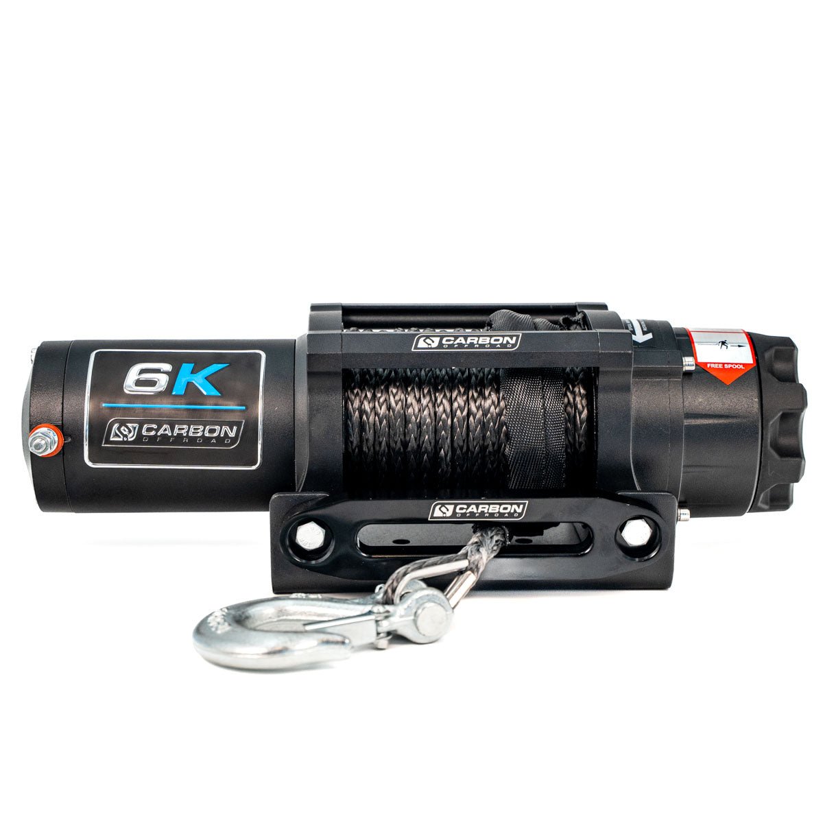 Carbon Offroad USA 6000lb ATV/Small 4X4 winch with black housing and steel cable on Tampa Home & Garden Store