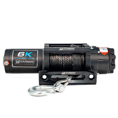 Carbon Offroad USA 6000lb ATV/Small 4X4 winch with black housing and steel cable on Tampa Home & Garden Store