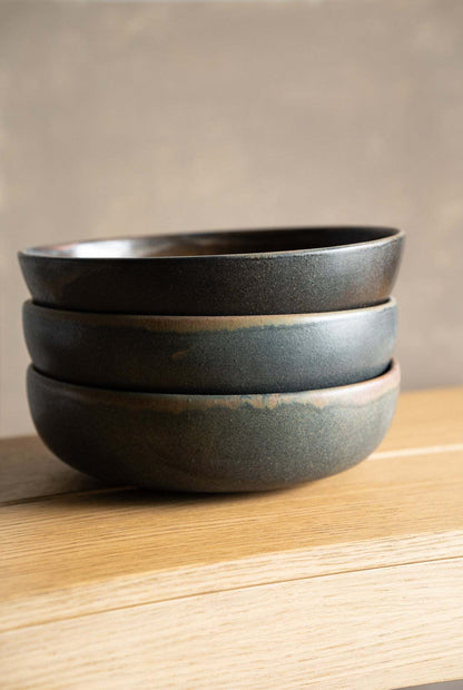 Rust Hand Dipped Stoneware Pasta and Bowl