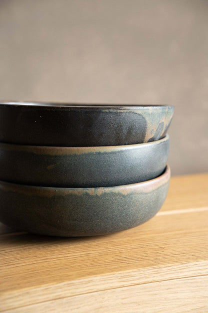 Rust Hand Dipped Stoneware Pasta and Bowl