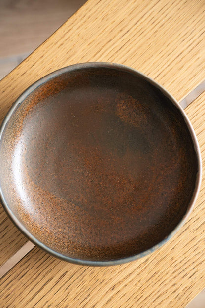 Rust Hand Dipped Stoneware Pasta and Bowl