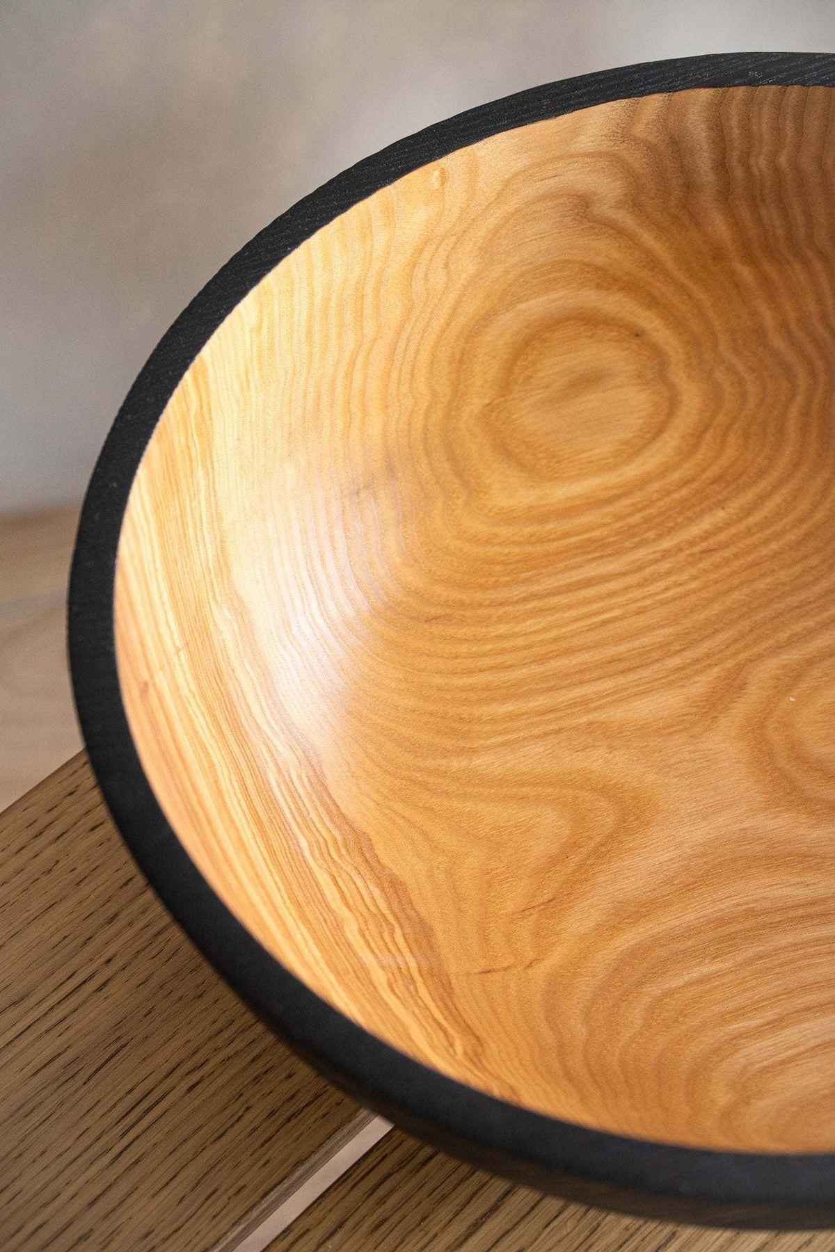 Hand carved extra large wooden fruit bowl with half-charred rim by Creating Comfort on Tampa Home & Garden Store
