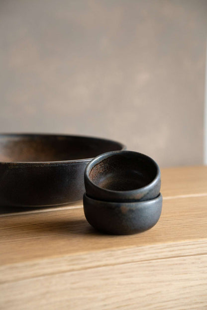 Handmade Rust Stoneware Pinch and Serving Bowl