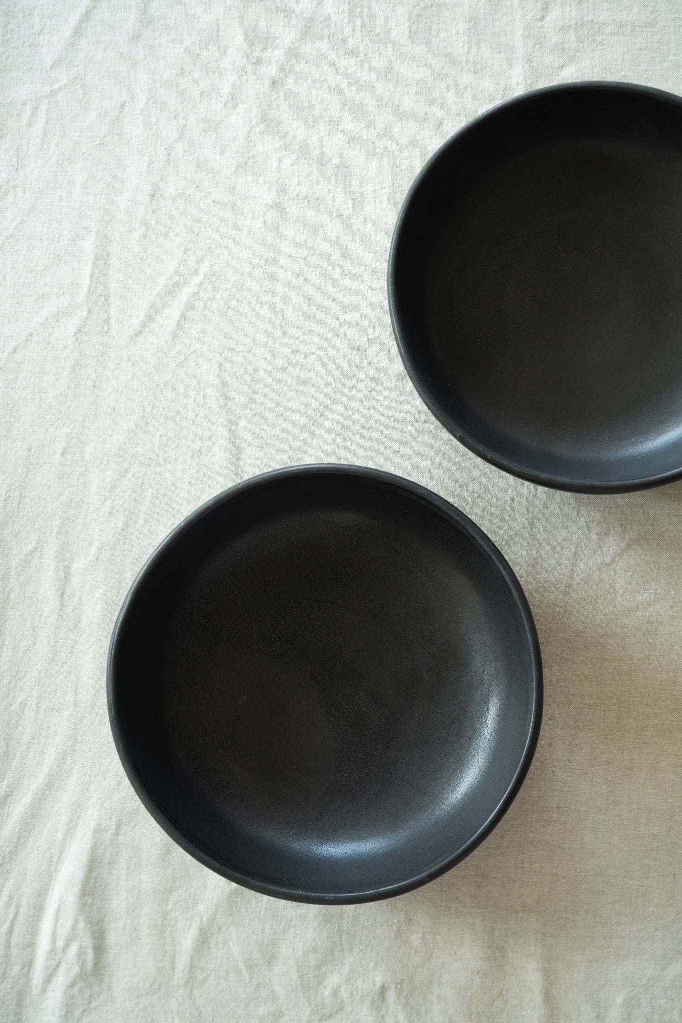Handcrafted Black Matte Stoneware Pasta Bowl