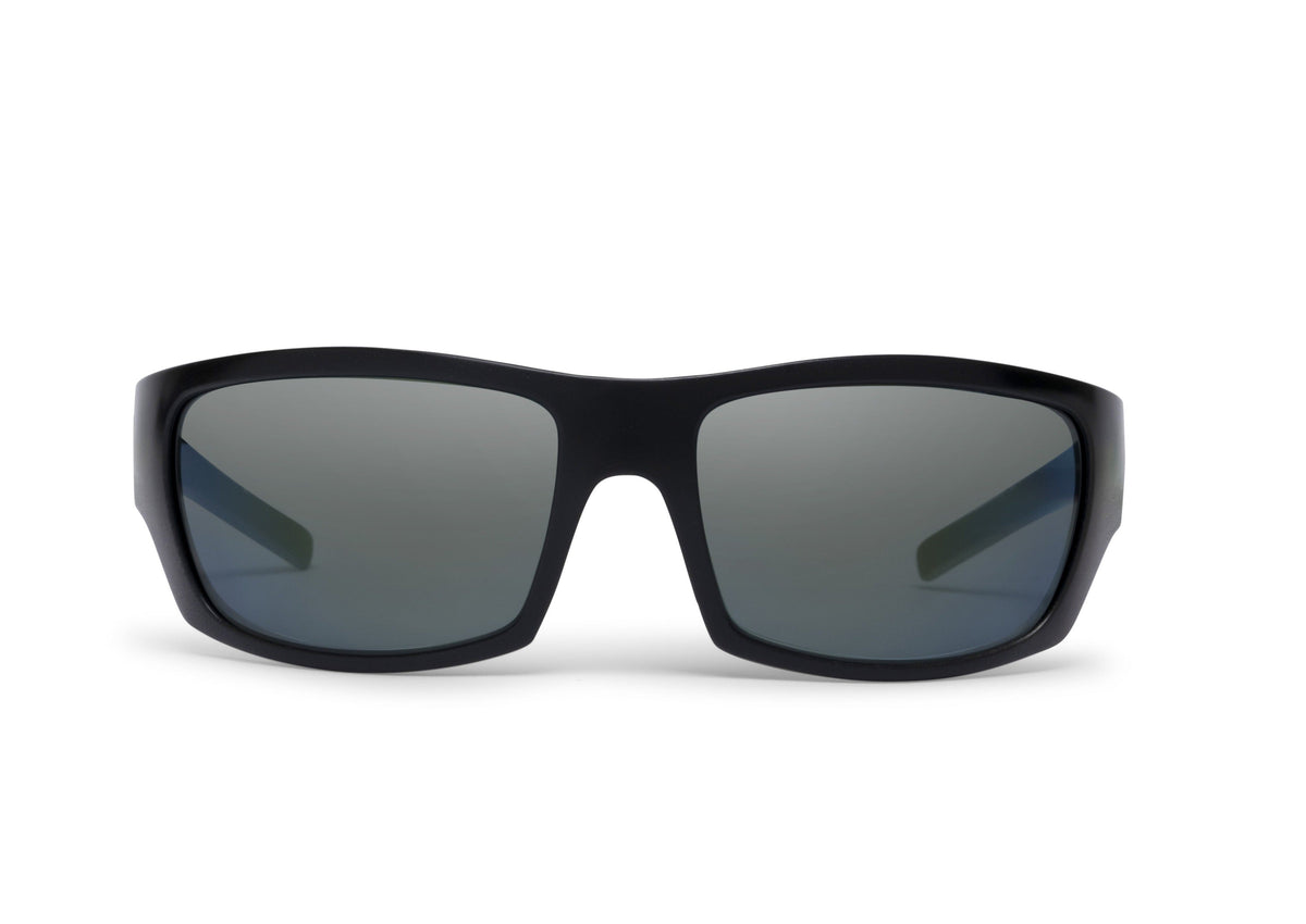 Renegade Bass sunglasses by Skeleton Optics, black frame with dark gray lenses on Tampa Home & Garden Store