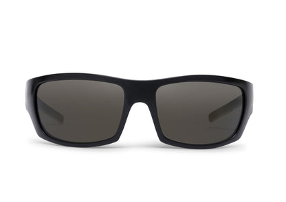 Renegade Bass sunglasses by Skeleton Optics, black matte frame with dark gray lenses on Tampa Home & Garden Store