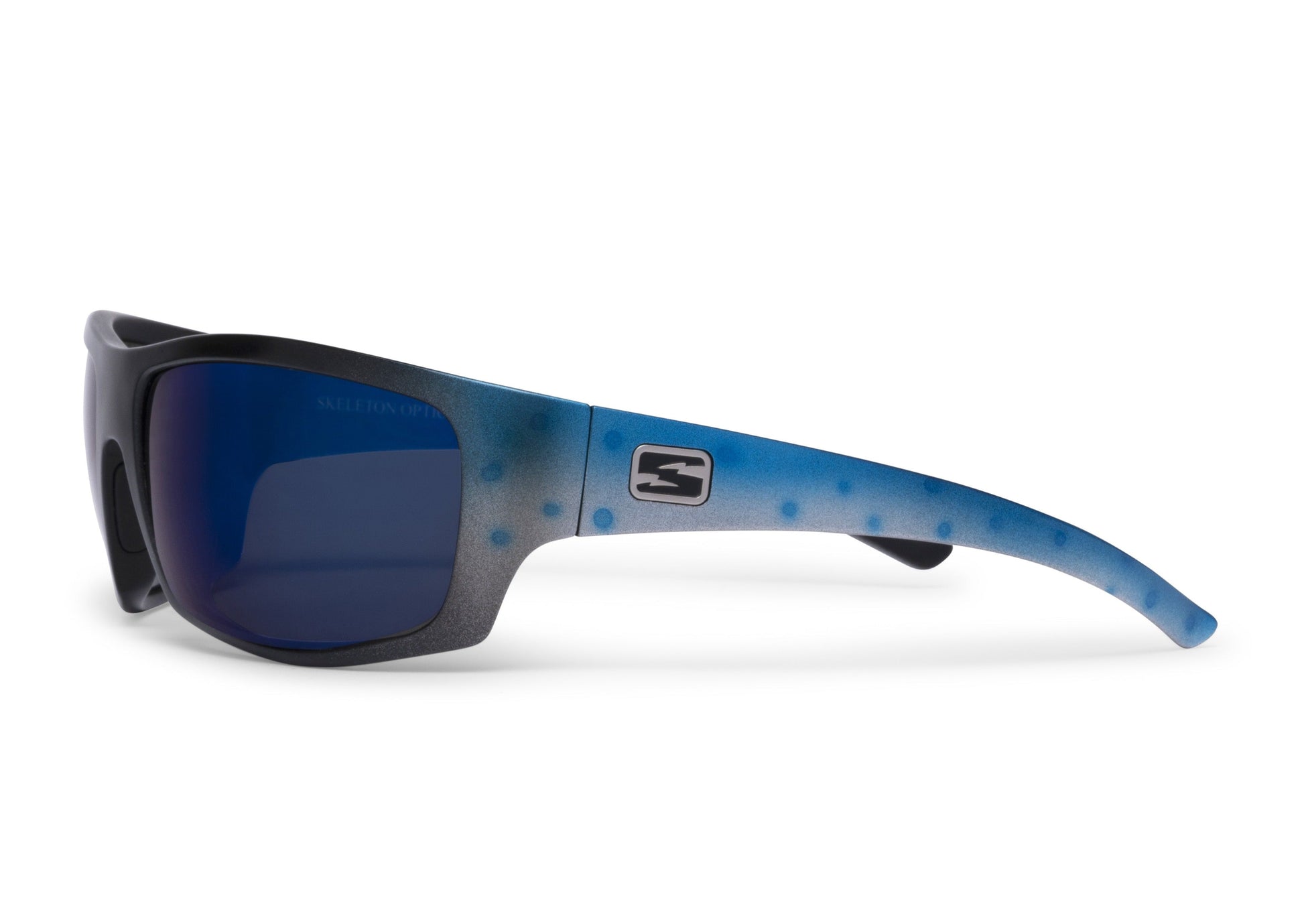 Renegade Mahi Mahi sunglasses by Skeleton Optics with blue gradient lenses and blue-gray frame on Tampa Home & Garden Store